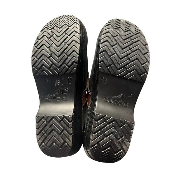 Dansko Shandi Milled Nubuck Mules Clogs Black Leather Tassels EU Size 37 (6.5-7) - Picture 9 of 10